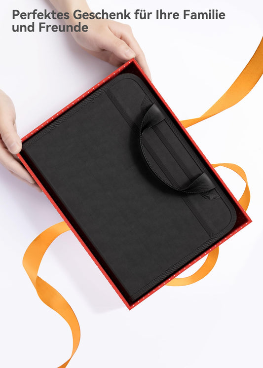 ABC life Dokumentenmappe A4 für Wichtige Dokumente, Fächermappe A4 Feuerfeste Dokumententasche mit 13 Fächern und Griff, Akkordeon Zeugnismappe Reiseunterlagen Organizer für Reisepass, Quittung