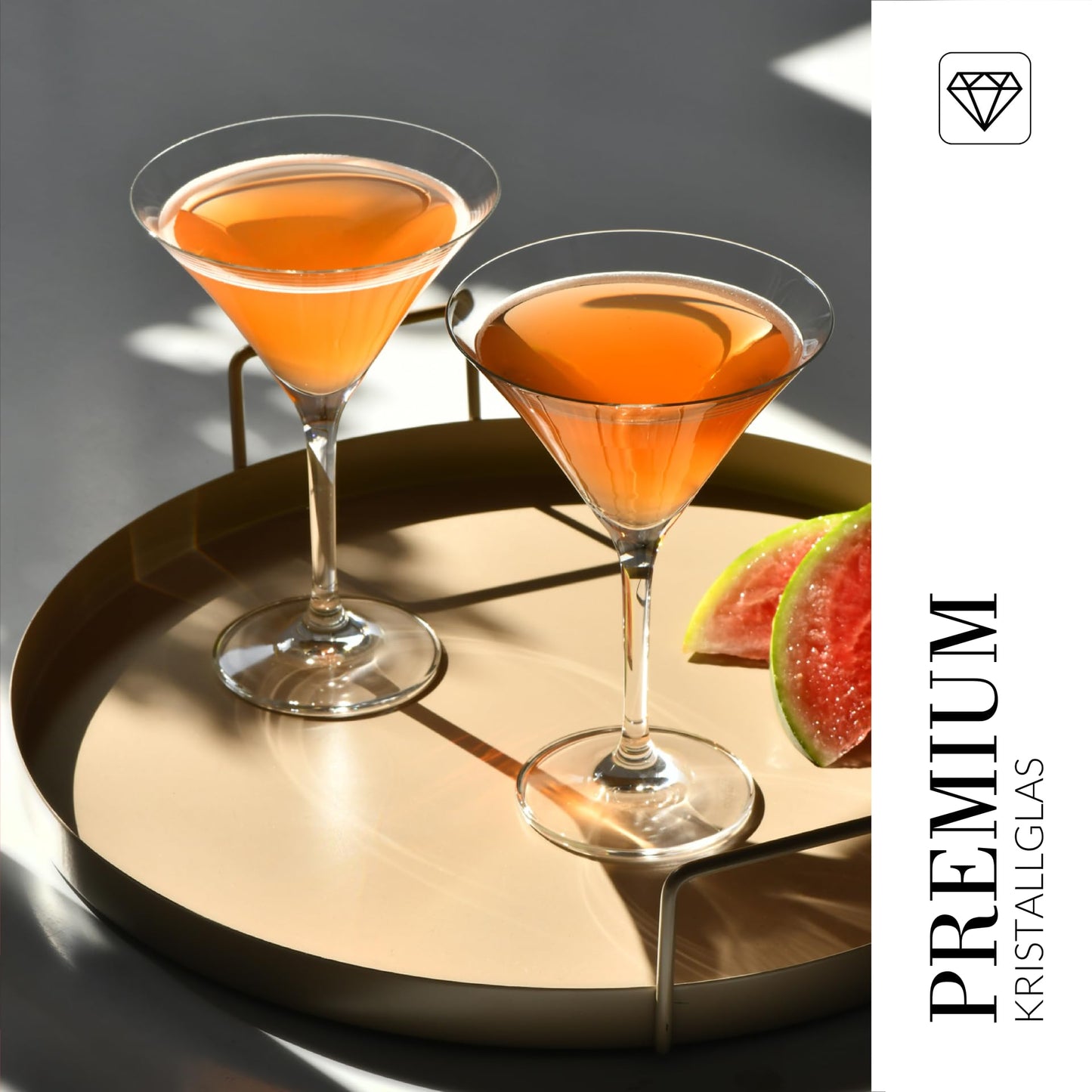 Krosno Martini-Gläser Cocktailgläser | Set von 6 | 240 ML | Avant Garde Kollektion | Perfekt für Zuhause, Restaurants und Partys | Spülmaschinenfest