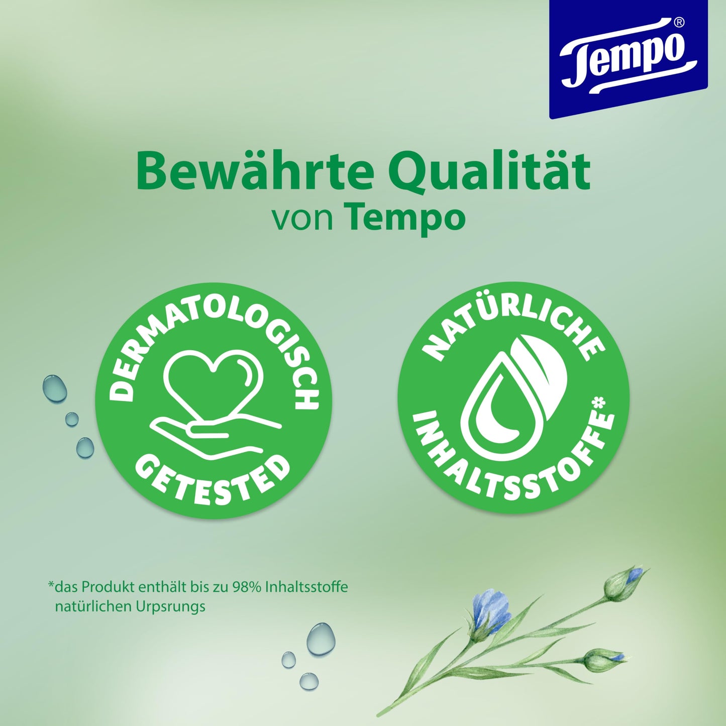 Tempo Toilettenpapier, feucht, sanftundsensitiv Trio-Pack (18 Packungen x je 42 Blatt), Großpackung, 1 kg