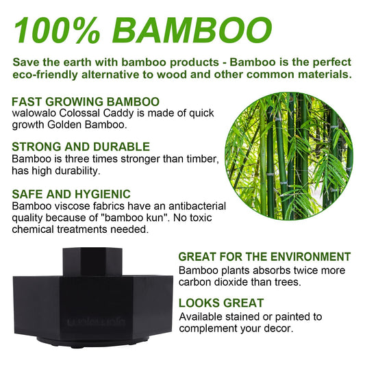 walowalo Halten 800+ Stifte Organizer Schreibtisch aus Bambus drehbar Stifthalter für Aufbewahrung Bleistifte Buntstifte Marker 360 Grad Drehbarbüro Kleine Künstler Schminktisch Schwarz