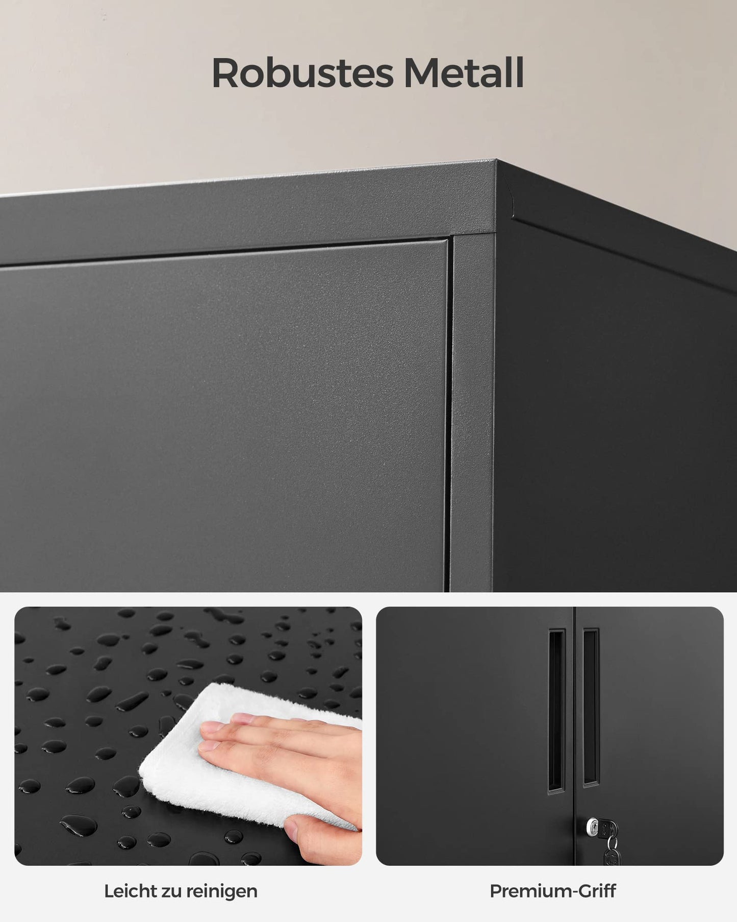 SONGMICS Aktenschrank, Mehrzweckschrank, Büroschrank mit 2 Türen