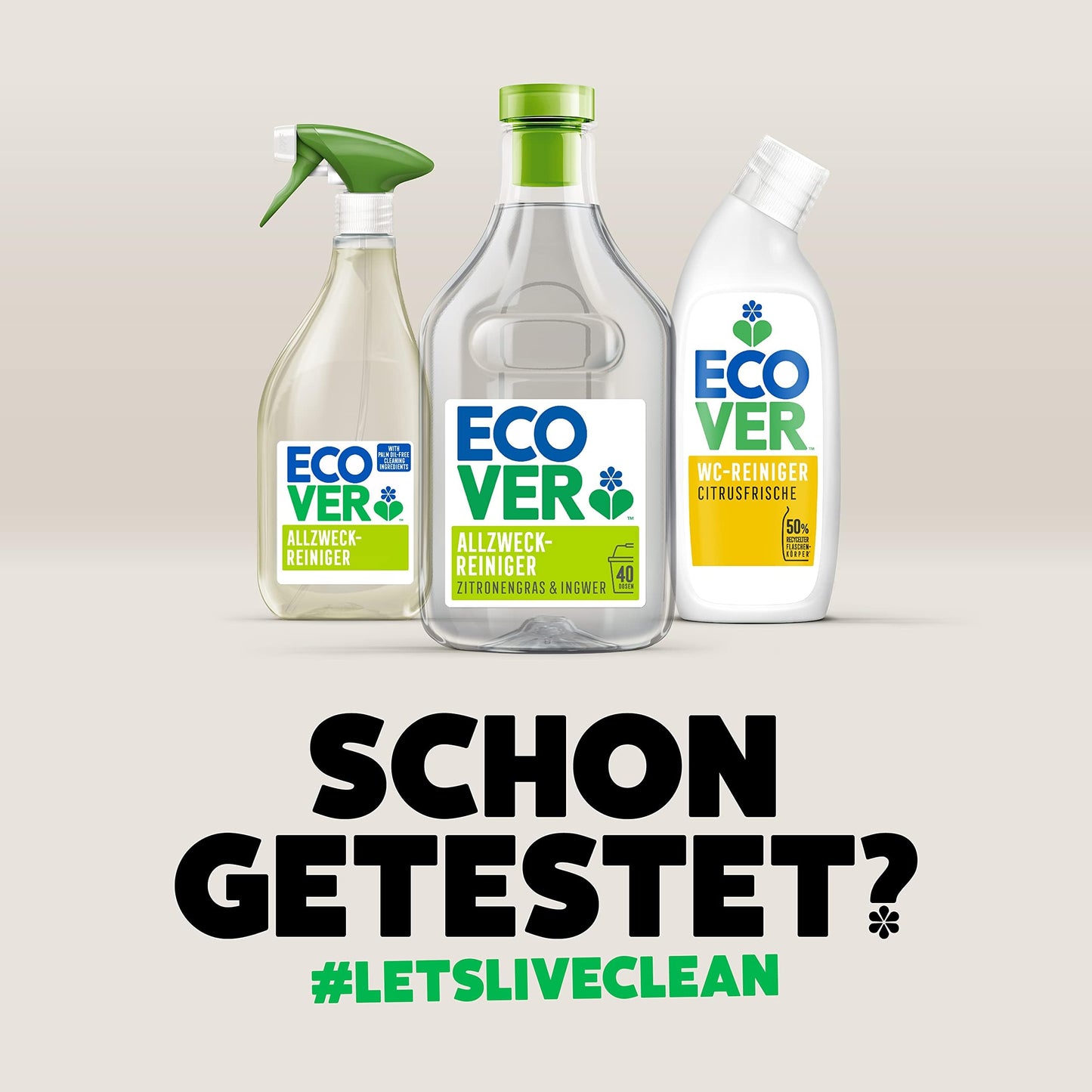 Ecover Allzweckreiniger Zitronengras & Ingwer (5 L), nachhaltiger Reinger und Fettlöser mit pflanzenbasierten und biologisch-abbaubaren Inhaltsstoffen, Veganer-freundliche Formel | 1er Pack