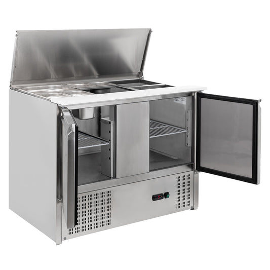 GastroHero Saladette Eco 1045 mit Edelstahl-Türen
