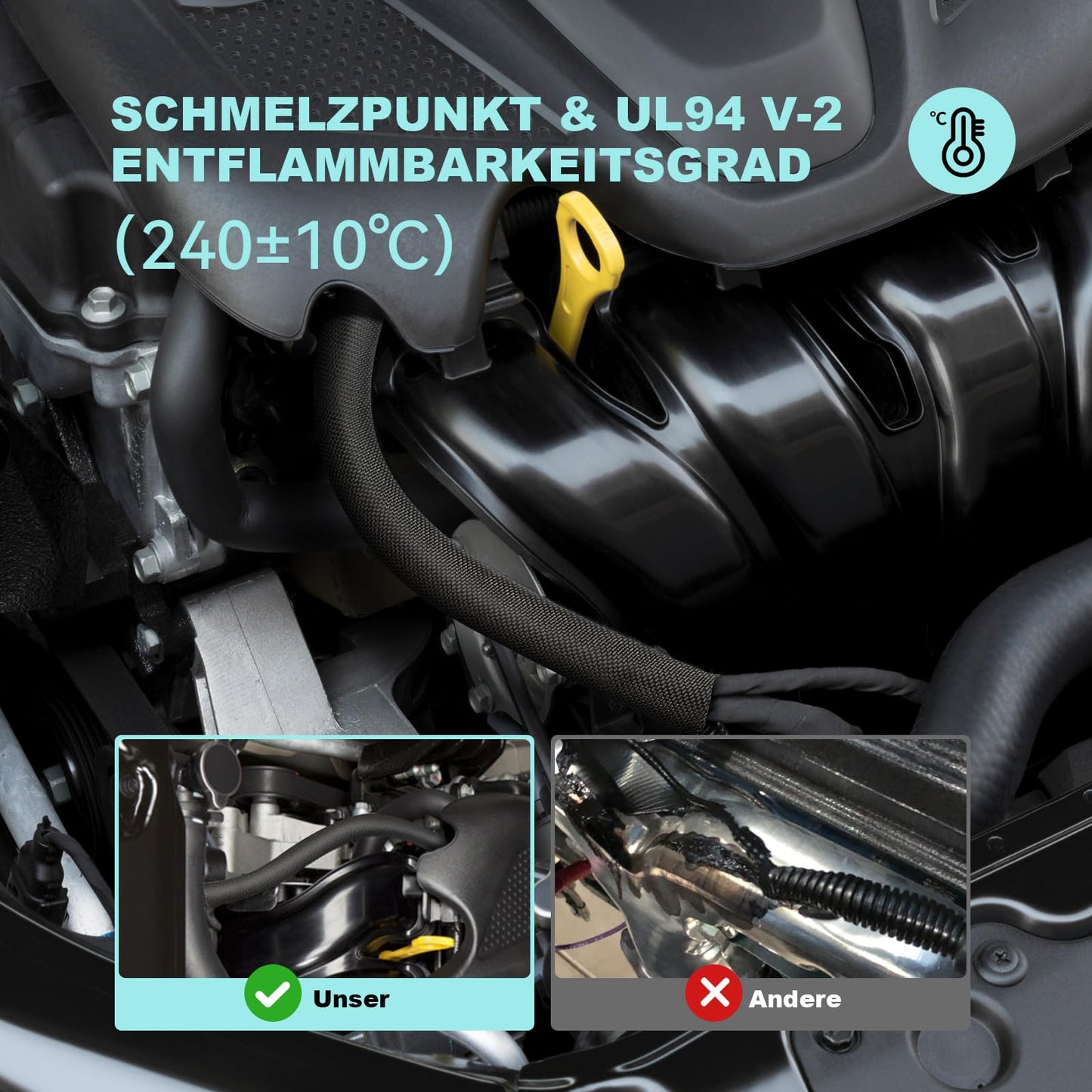 AGPTEK 3m Kabelschlauch, 25mm selbstschließend Kabelkanal, Flexibler Textilien Kabelmantel, Kabelmanagement für Schreibtisch, TV, Computer, PC, Kabelschutz für Hund, Katze, Schwarz