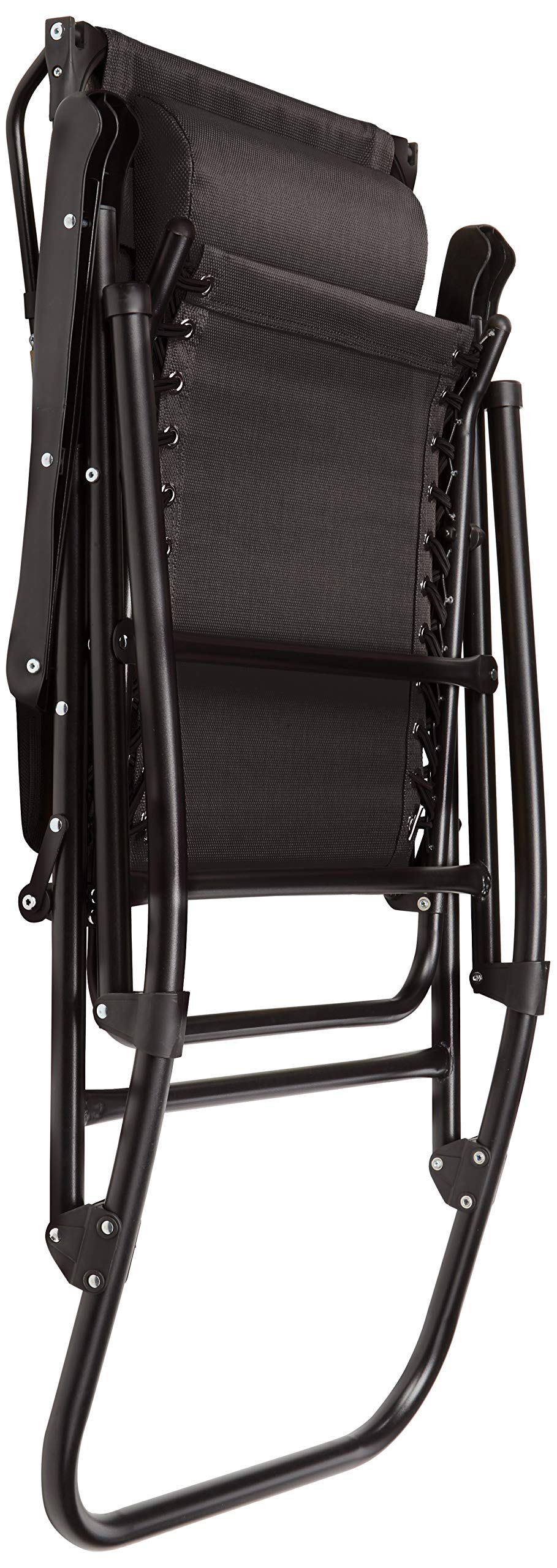 Amazon Basics - Faltbarer Schaukelstuhl mit Sonnenschutz - 98 x 95 x 66 cm, Schwarz
