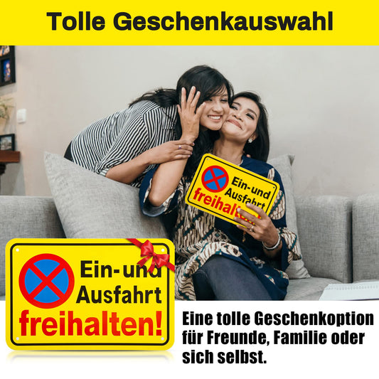 Einfahrt Ausfahrt Freihalten Schilder Metall Aluminium, Parken Verboten Schild Eingang Freihalten Auch Gegenüber, CARGEN Warnschilder Verbotsschilder Zufahrt Freihalten 300X200 mm