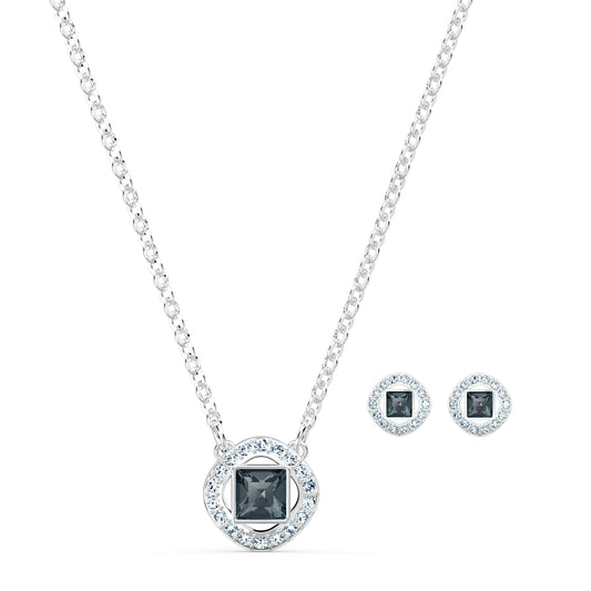 Swarovski Una Angelic Square Set, grau, rhodiniert, Amazon Exklusiv