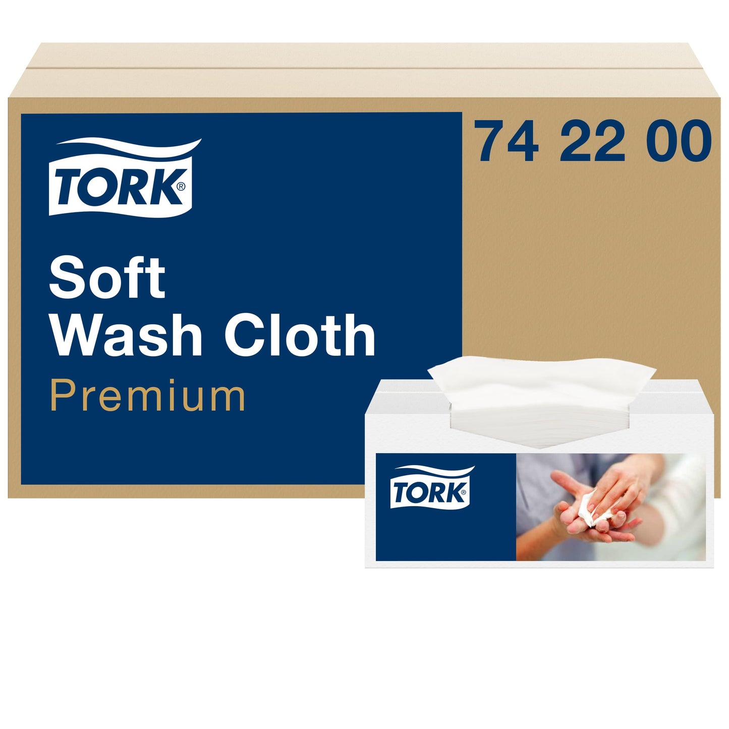 Tork weiches Waschtuch Weiß, Einzeltuchentnahme, Premium, hygienisch, 1 × 135 Tücher, 742200