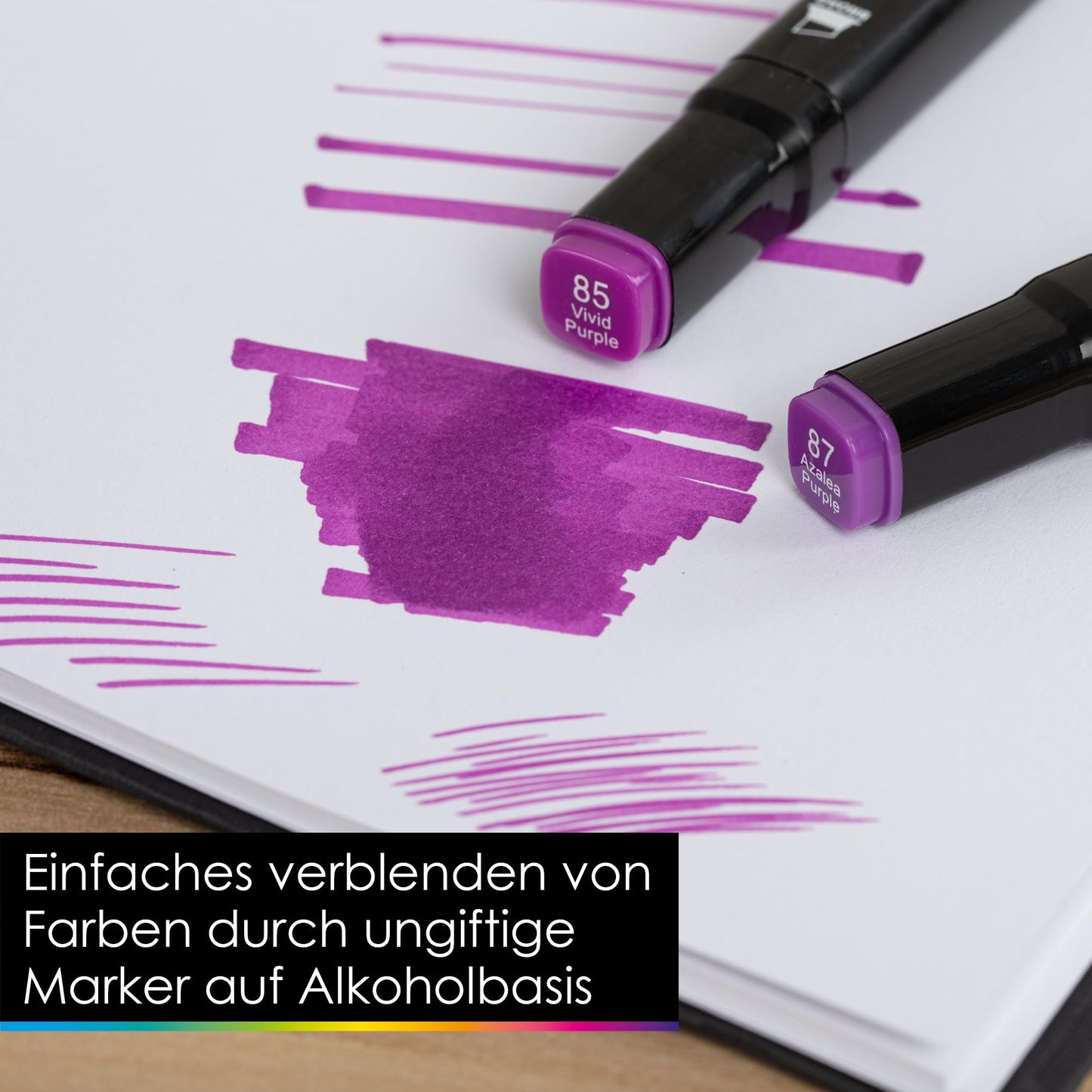 OfficeTree 80er Alkohol Marker Set - Filzstifte für Erwachsene mit Stifte Box - Marker Stifte Set mit Farbcodes - Alkohol Stifte zum Zeichnen & Malen - Twin Marker auch als Manga Stifte
