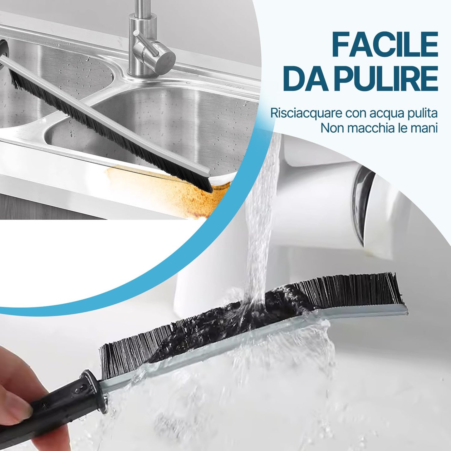 Eckenreinigungsbürste,Badezimmer Lückenreinigungsbürste-Spaltbürste,Reinigungswerkzeug mit langem Griff Zuhause Küche Rillenspalt Fenster Türschiene Schrubber Bürsten Fugen Reinigungsbürste(3pcs)
