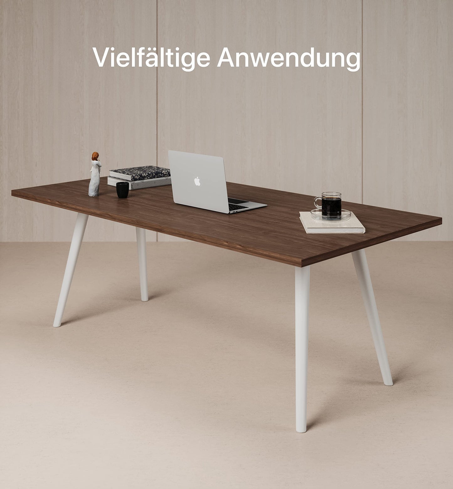 Desktronic Tischplatte 160x80 cm Schreibtischplatte – Perfekt für höhenverstellbare Schreibtische, Esstische und mehr – Made in Europe – 25 mm stabile Tischplatte langlebig (Nussbaum)