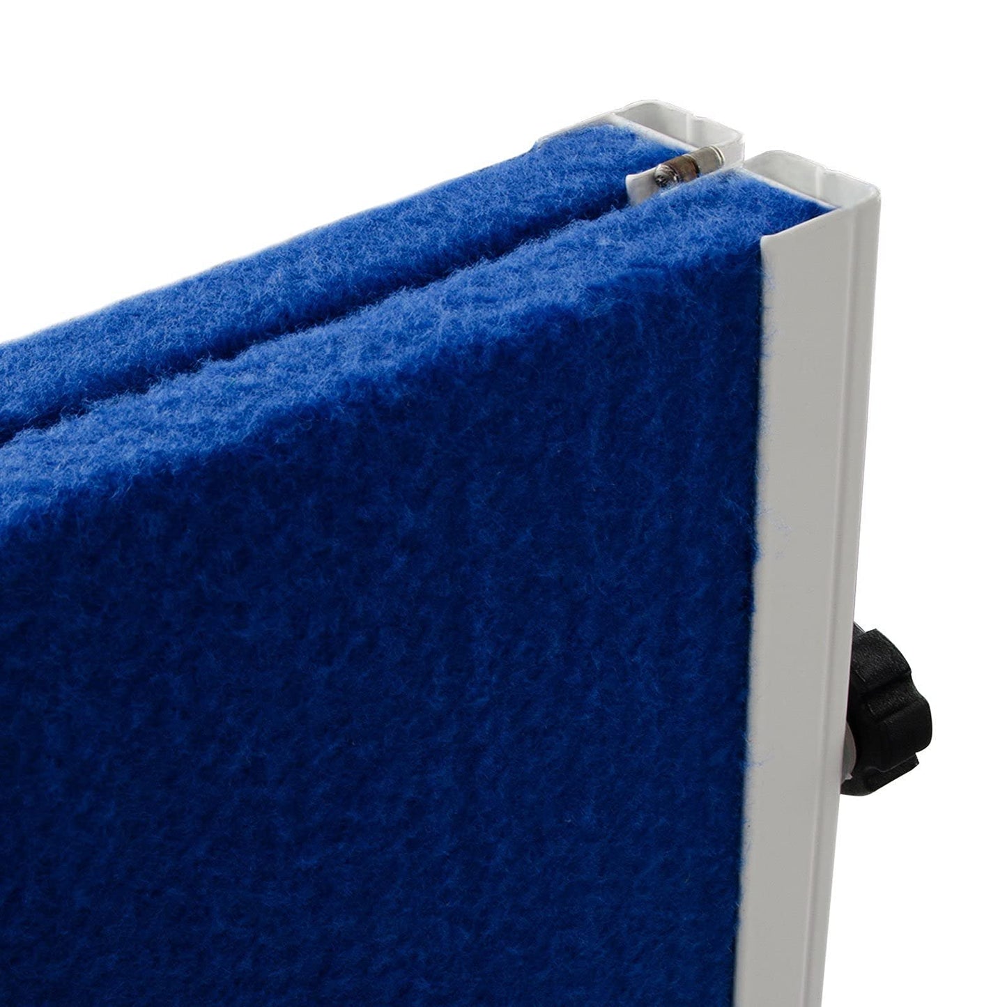 Floordirekt Filz Moderationstafel | Mobil & Klappbar | Filztafel Pinnwand mit feststellbaren Rollen | Metaplanwand Doppelseitig nutzbar | Inkl. Stellfüße & Rollen (150 x 120 cm, Blau)