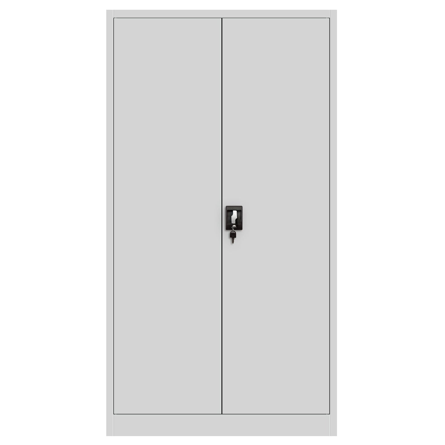 Jan Nowak Aktenschrank C001H Büroschrank Metallschrank Stahlschrank Werkzeugschrank Stahlblech Pulverbeschichtet Flügeltürschrank Abschließbar 195 cm x 90 cm x 40 cm (grau/grau)