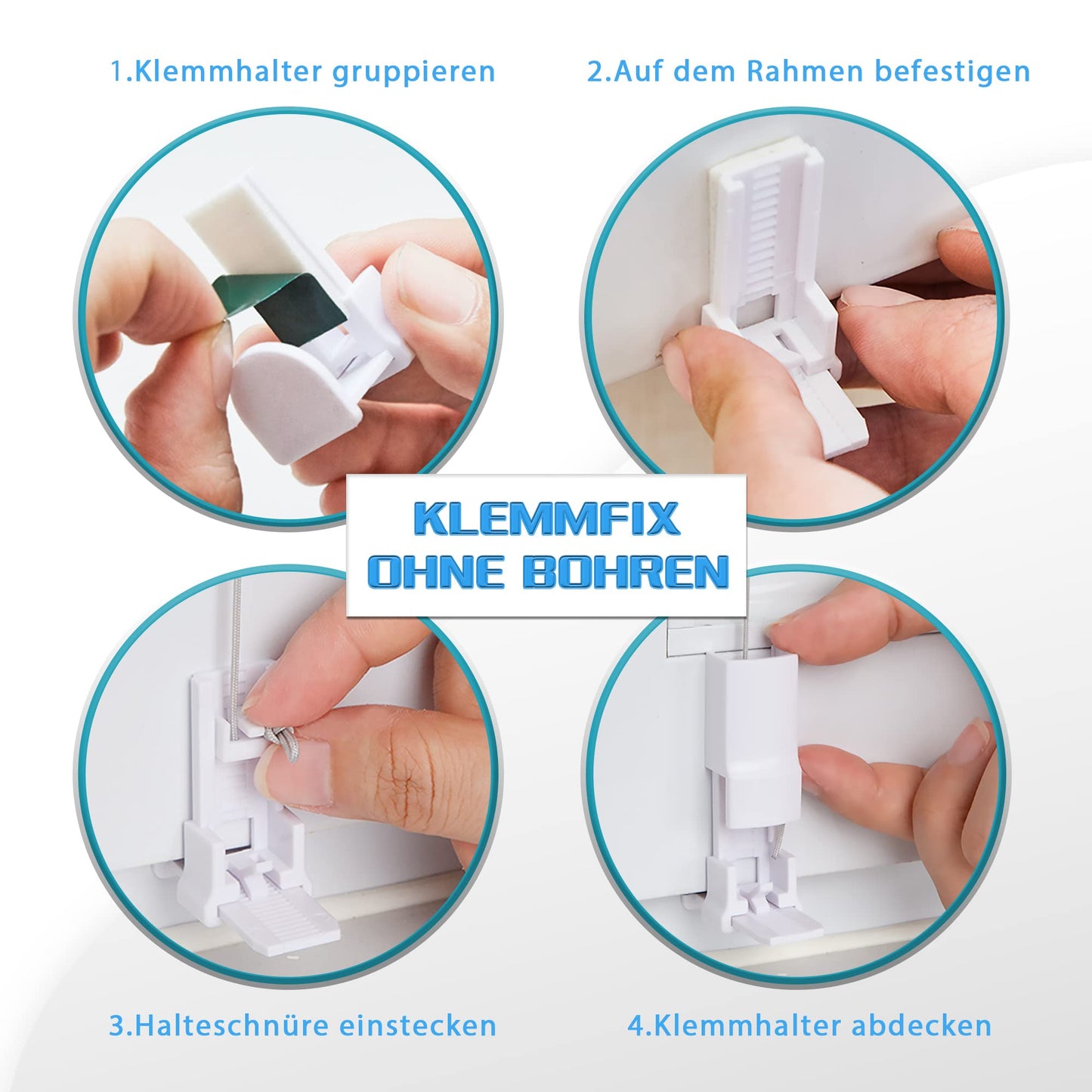 bobodeco Plissee ohne Bohren Plissees Klemmfix - Weiß 80 x 120 cm (BxH) - Easyfix plisseerollo Jalousie Faltrollo Blickdicht - Sichtschutz - Sonnenschutz Fertifplissee - Rollos für Fenster und Tür