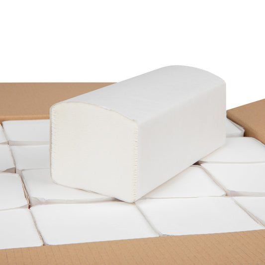 Toneco Papierhandtücher 3.200 Blatt - Premium 2-lagig 24 x 21 cm ZZ-Falz - Extra weich und saugstark - Falthandtuch hochweiß aus Zellstoff - Geeignet für Handtuchspender in Toiletten und Büros