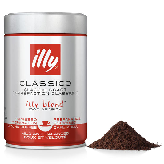 illy Kaffee, Classico Gemahlener Kaffee, mittlere Röstung, 100% Arabica-Kaffeebohnen, 250 g