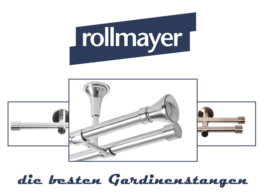 Rollmayer elegant und modern metall Schwarz Matt Vorhangstange/Gardinenstange Ø 19mm Rohr (120cm Crux, im Schwarz Matt, 1-läufig) verschiedene Größen und Endstücken. Ohne Ringe!