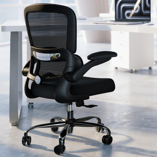 TRALT Bürostuhl Schreibtischstühle Mesh Computer Schreibtischstuhl mit Rollen Ergonomischer Bürostuhl Höhenverstellbar Drehstuhl Arbeitsstuhl (Schwarz)