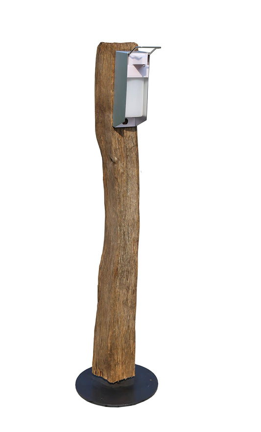 medimObil Desinfektionssäule rustikal Desinfektionsstation Hygienesäule Landhausstil Desinfektionsmittelspender stehend 500ml