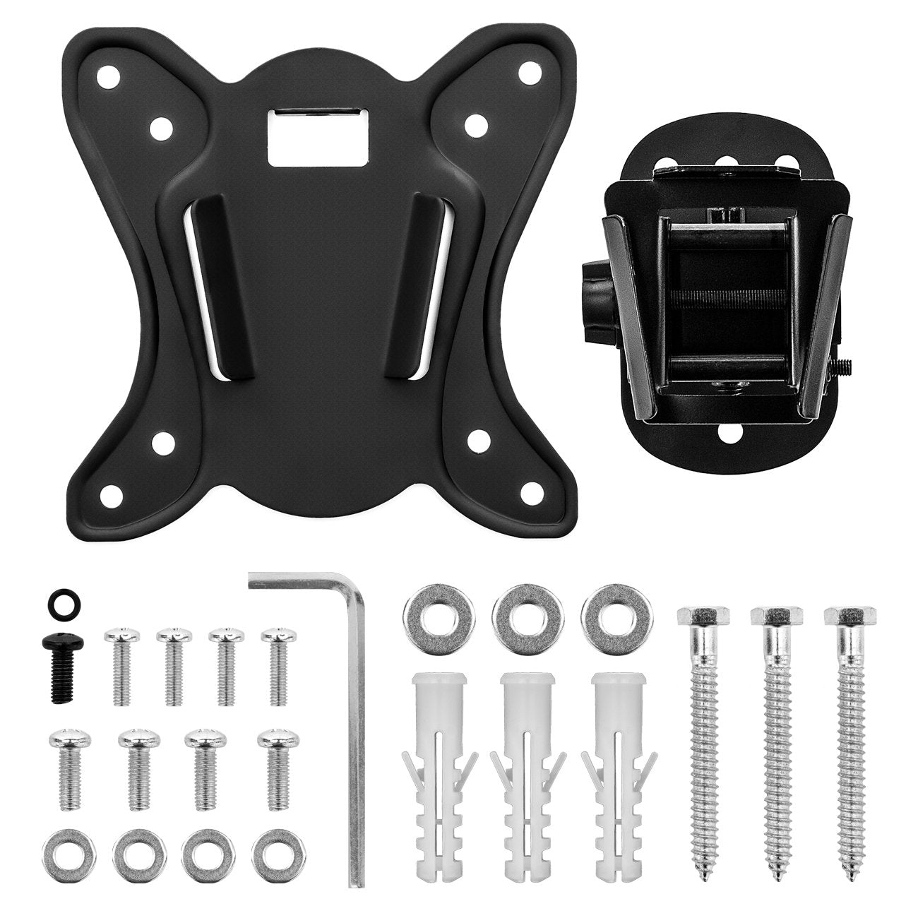 deleyCON Universal TV & Monitor Wandhalterung 13"-27" Zoll (33-69cm) - bis 20Kg & VESA 100x100mm - Neigbar + Schwenkbar - Wandabstand nur 75mm