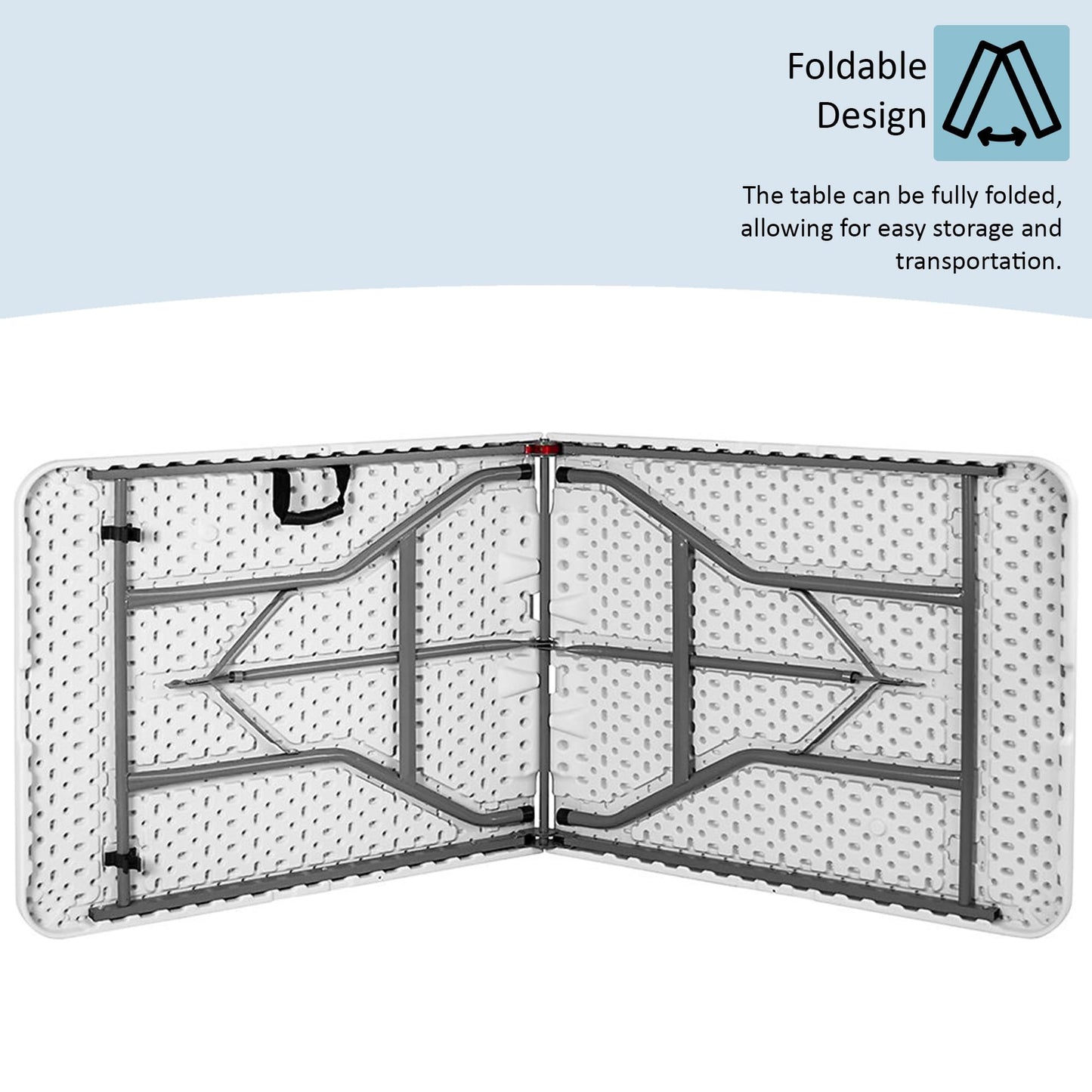 Home Discount Klapptisch, 4 ft, 5 ft oder 6 ft, 152 cm, Weiß