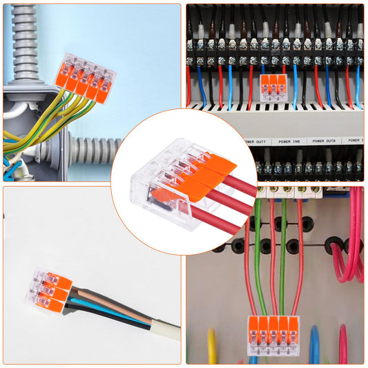 YIIFELL Kabelverbinder, 75 Stück Verbindungsklemmen mit Betätigungshebel, 4mm² Leiter Klemme Lüsterklemme, Kabelklemmen Elektro für Feste Kabe 2-3-5 Leiter
