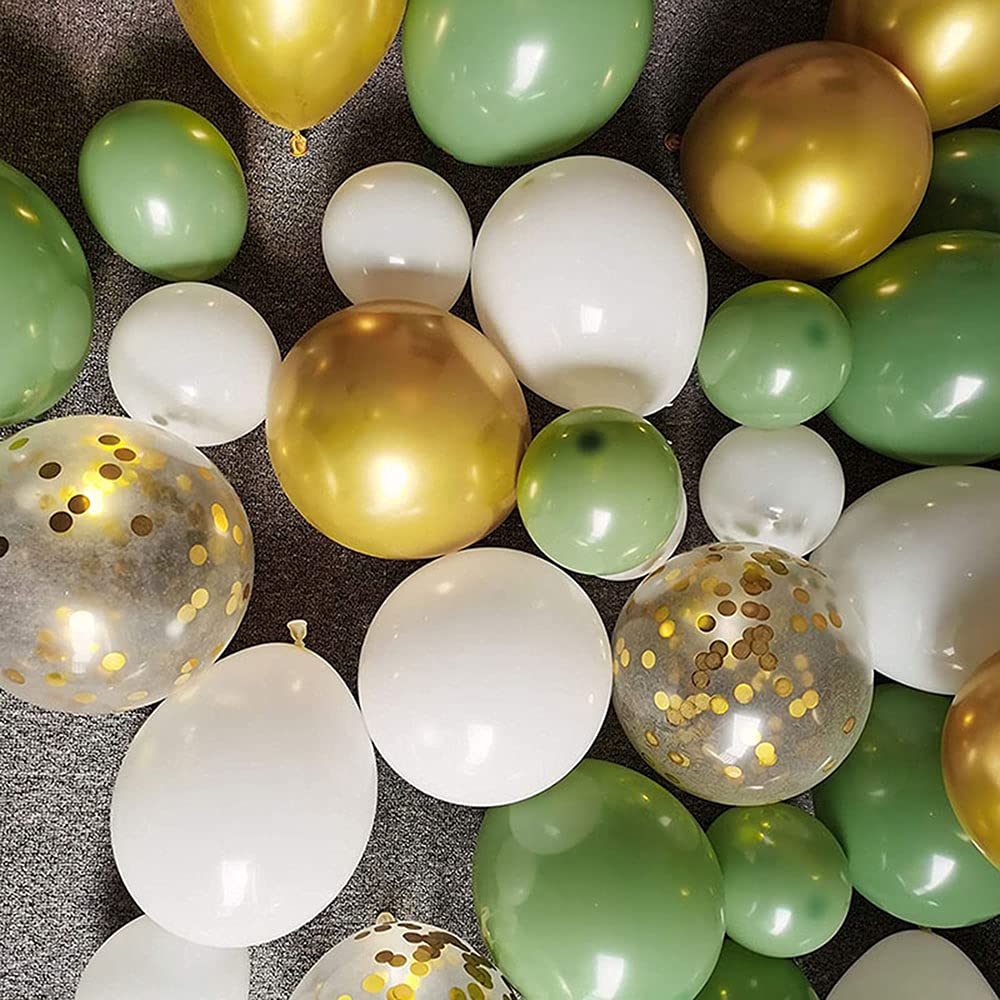 Ballon Girlande Grün,152 Stück Luftballon Girlande Grün mit Avocado Grüne Ballons Olive Grün Gold Ballons,Sage Green Ballon Set für Baby Shower Babyparty Geburtstag Party Hochzeit Deko
