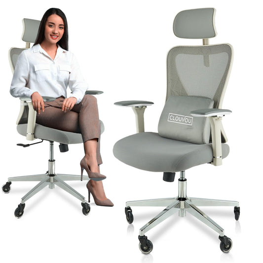 CLOUVOU CleverSeat Bürostuhl Ergonomisch [TESTSIEGER] Schreibtischstuhl 100% individuell einstellbar | Büro Stuhl & Gaming Stuhl | Computerstuhl Home Office Chair Ergonomic | Drehstuhl 150 kg