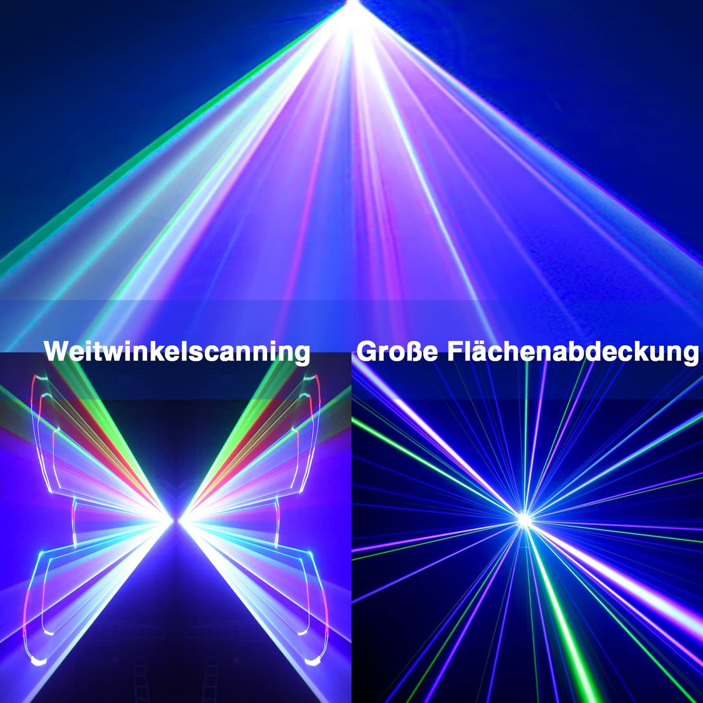 Ehaho DJ Discolicht Partylicht L2600 | 3D RGB Animation Party Licht mit Fernbedienung | Musik Sound Activated Disco Lichter mit DMX 512 | Beam Effekt Licht für Halloween Nachtclub KTV Live Show