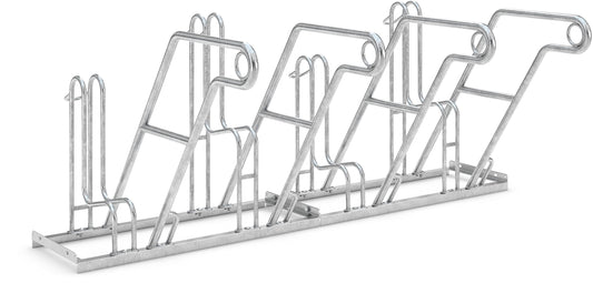 Anlehnparker 4604 XBF | Fahrradständer einseitig | für 4 extra breite Fahrräder | Abwechselnde Hoch-/Tiefeinstellung | erweiterbar | Fahrradparker Bodenparker Mehrfachständer Bügelparker | Dreifke®