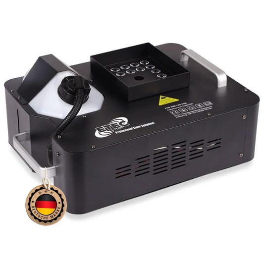 ETEC Professional FOG 2000 LED – 1600W Vertikal-Nebelmaschine mit RGB 3in1 LEDs & DMX – CO2 Effektmaschine für Party, Disco, Club & DJ Events