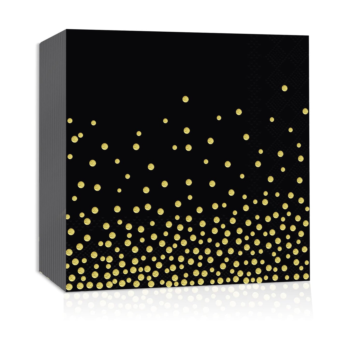 Servietten, Goldfolie Party-serviette Schwarz Golddruck Gepunktete 3-lagig Papier Servierten, Cocktailservietten 33x33cm Papierservietten mit metallic Aufdruck, 20 Stück