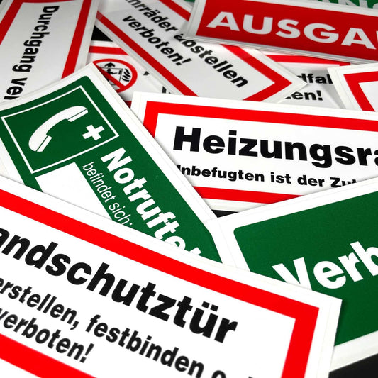 Aufkleber Feuerlöscher 21x7,5 cm - für Außen- und Innenbereich - Feuerlöscher Sticker