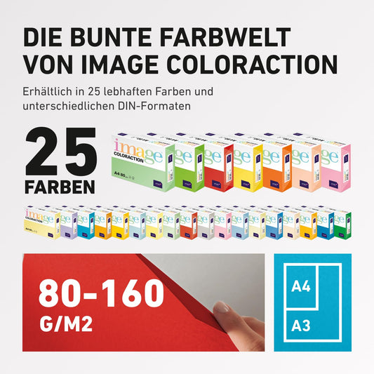 Image Coloraction Coral - farbiges Kopierpapier - DIN A4, 210 x 297 mm, 120 g/m² - buntes, holzfreies Druckerpapier für Kopierer - 250 Blatt - Rosa