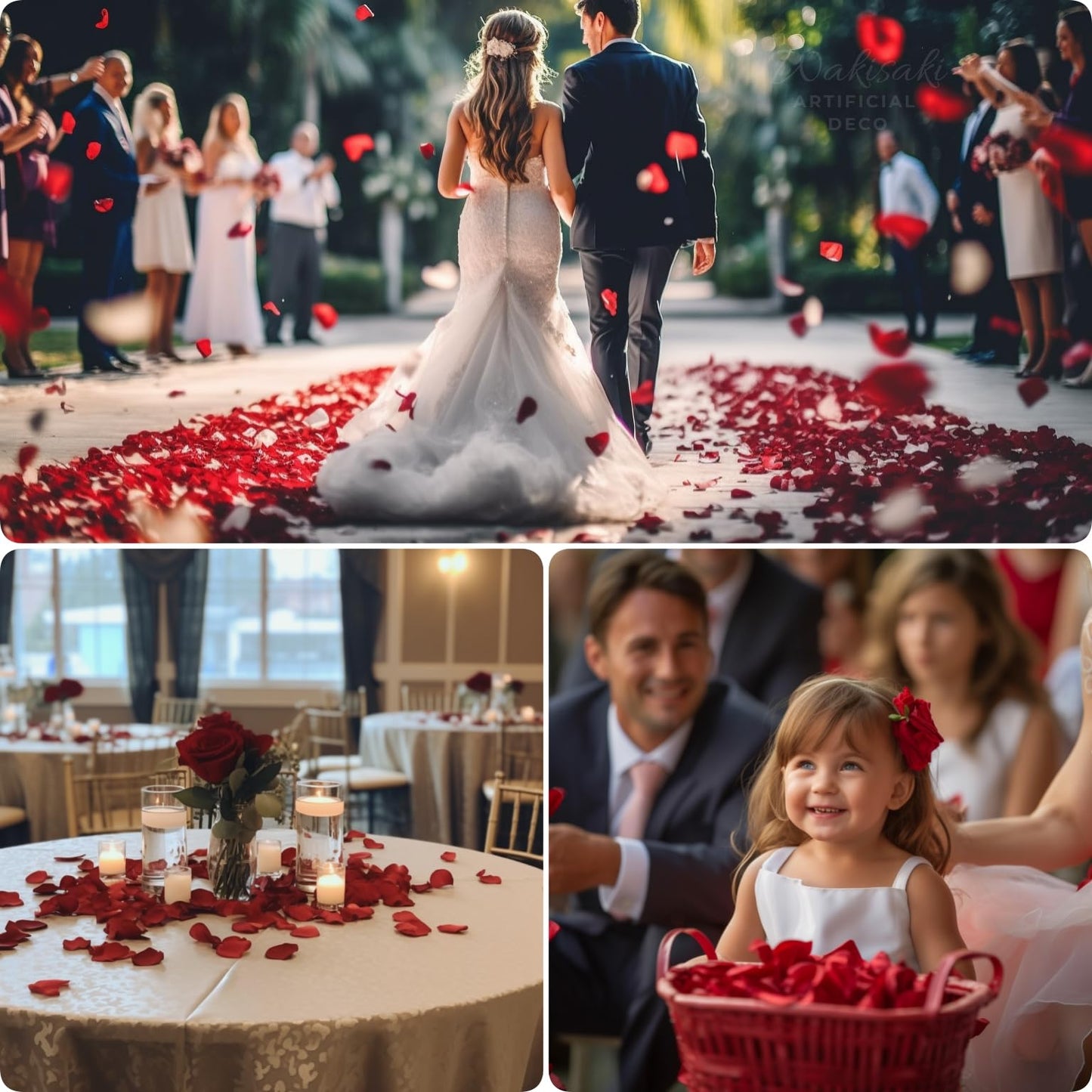 Vorgetrennte & Parfümierte Künstliche Rosenblätter Seidenrosenblätter – Perfekt für Hochzeit, Romantische Nacht, Valentinstag, Party & Event-Dekoration (1000 Stücke, Dunkelrot)
