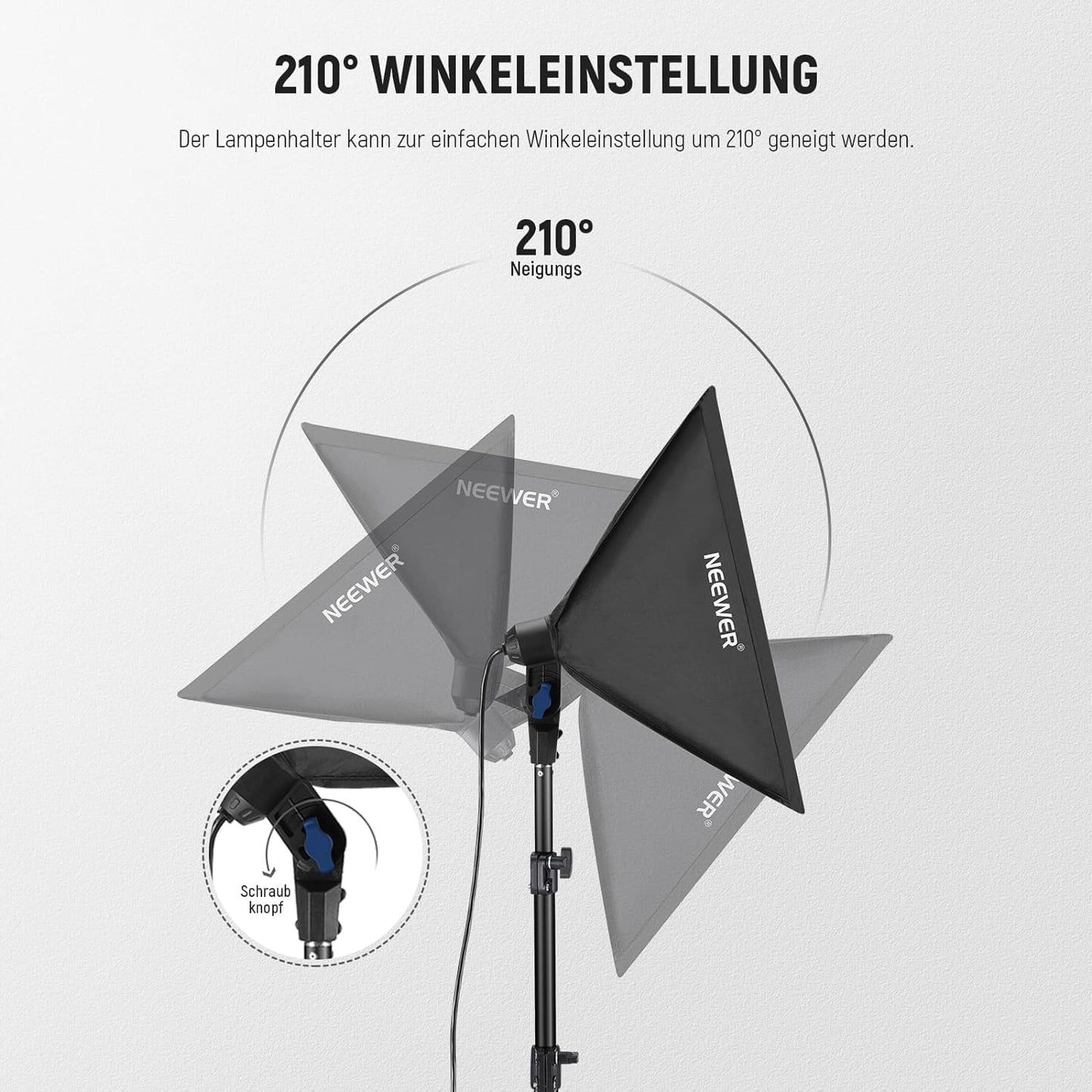 NEEWER 40x40cm Softbox Beleuchtung Set mit 35W LED Glühbirne E27 Sockel (EU Stecker) CE&UKCA Zertifiziert 5700K CRI93+, 180cm Licht Stativ für Fotografie Leuchte Videolicht Aufnahme TikTok, SF40