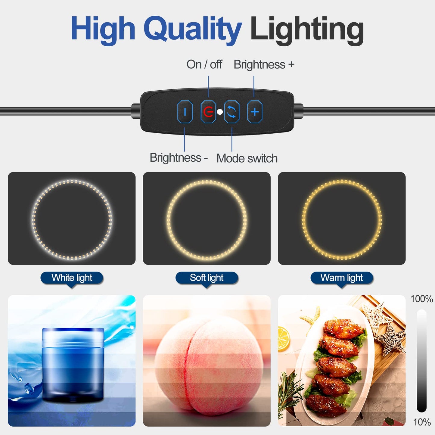 EMART Fotostudio Lichtbox, 30x30x30 cm Fotobox zum Fotografieren, Foto Studio Set 120 LED-Licht und 6 Wasserdichten Hintergründen für Produktfotografie, Schmuck und kleine Gegenstände