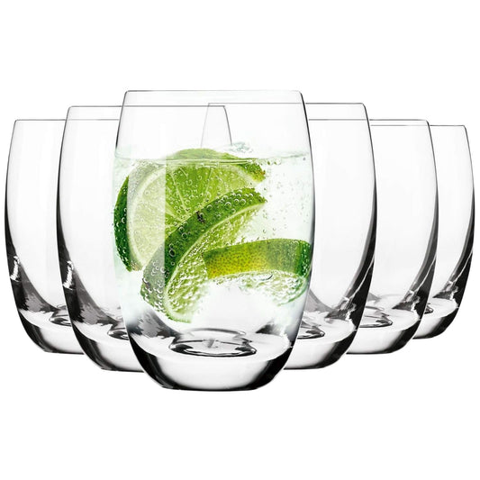 Krosno - Gin & Tonic Gläser Wassergläser 6er Set, 360 ml Elite Kollektion - Kristallglas Saftgläser Allroundgläser Mocktailgläser Cocktailgläser Trinkgläser Glass Brandy Cognac - Spülmaschinenfest