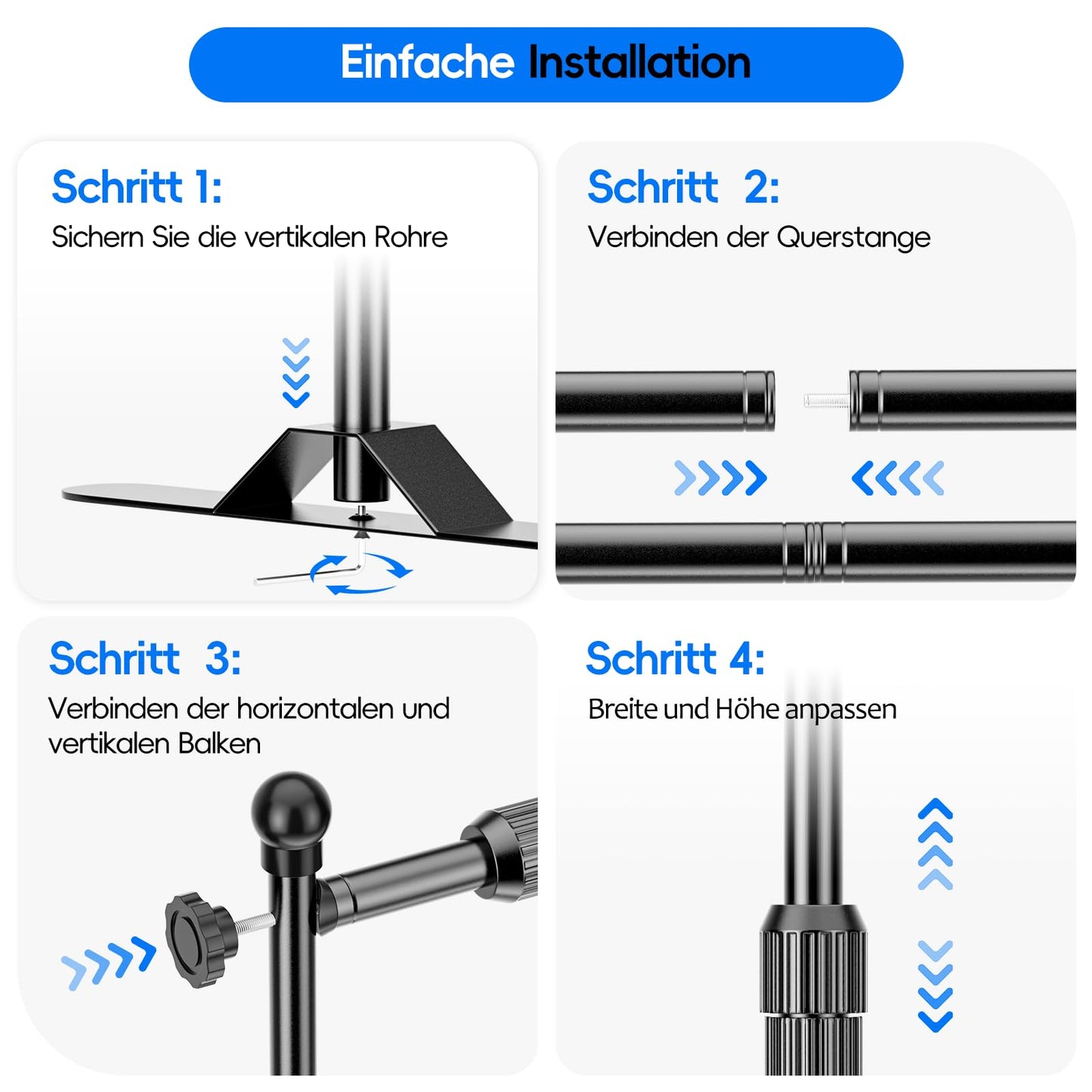 Fatazoii Foto Hintergrund Ständer Verstellbarer, 2,4 x 2,5m Fotohintergrund Ständer Fotografie, Banner Stand Set für Photo, Video, Studio