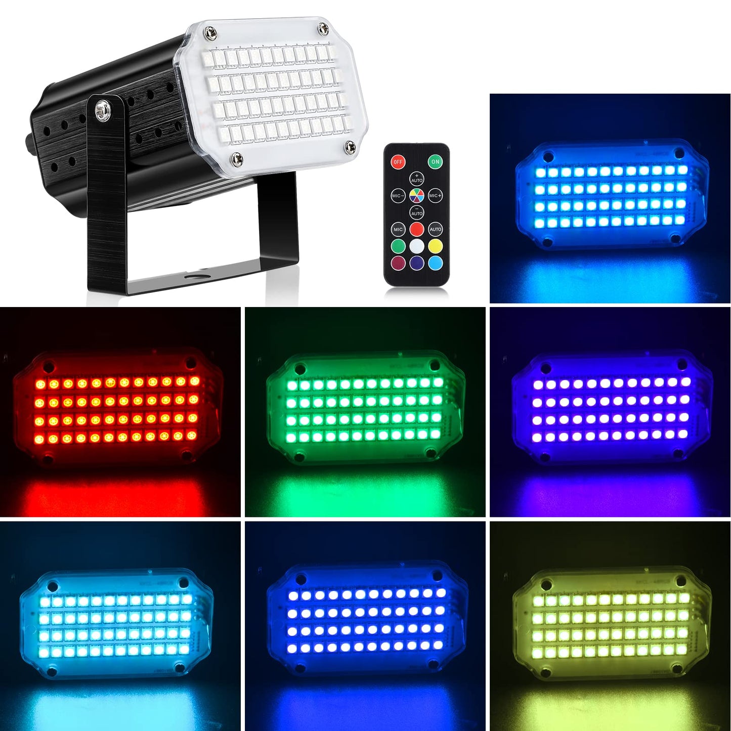 Stroboskop Disco Licht, Sound Aktiviert Und Flash Speed Control Party Licht mit 48 LED Bühnenbeleuchtung für Home Room Dance Parties Geburtstag DJ Bar Karaoke Weihnachten Hochzeit Show Club Pub,1 Pack