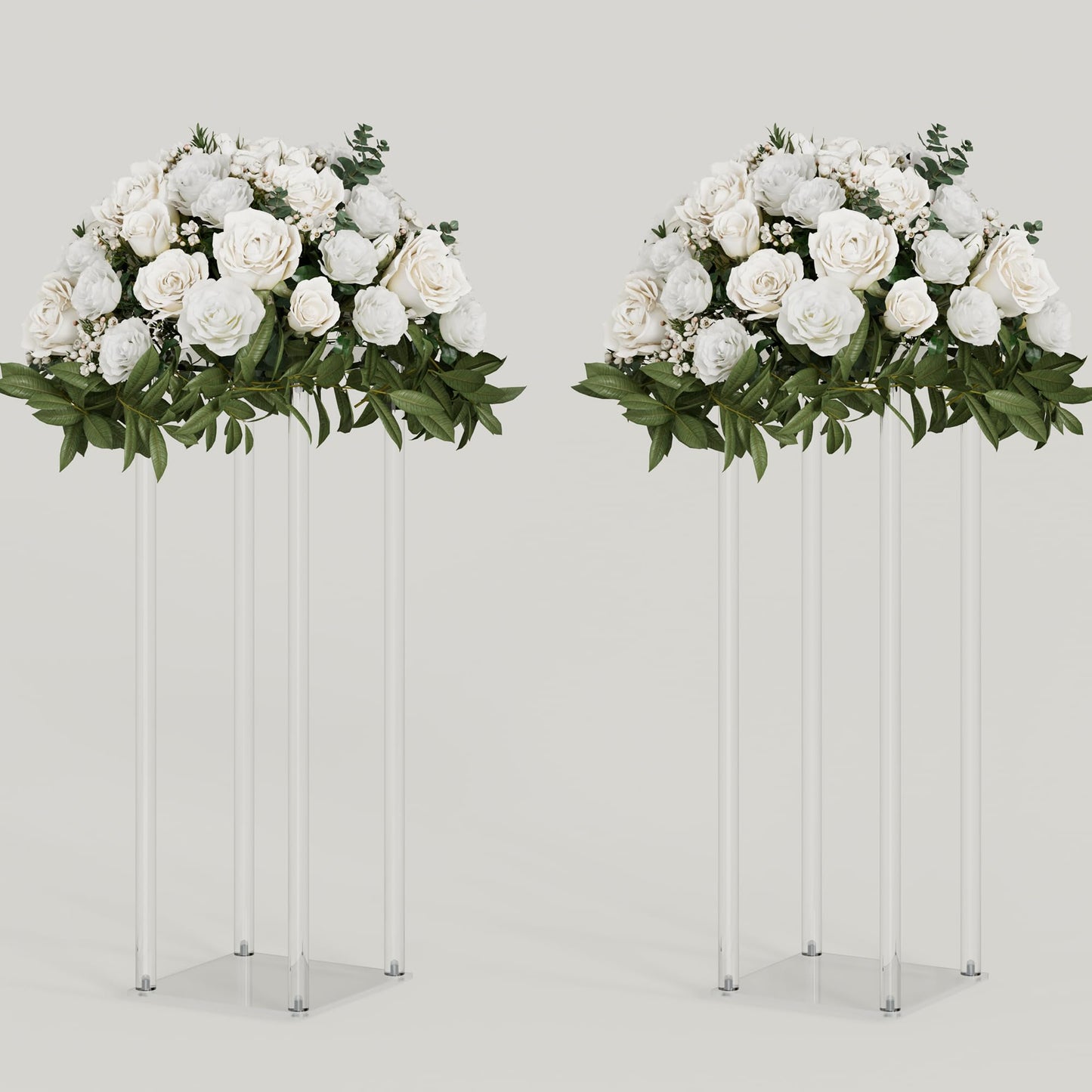 TEKXYZ Acryl Tafelaufsatz Stand, 2 Pcs 60 CM hoch Blumenständer, Säule Hochzeit Mittelstücke, Blumen Stand für Hochzeit Event Party Requisiten, Home Decor, Tabelle