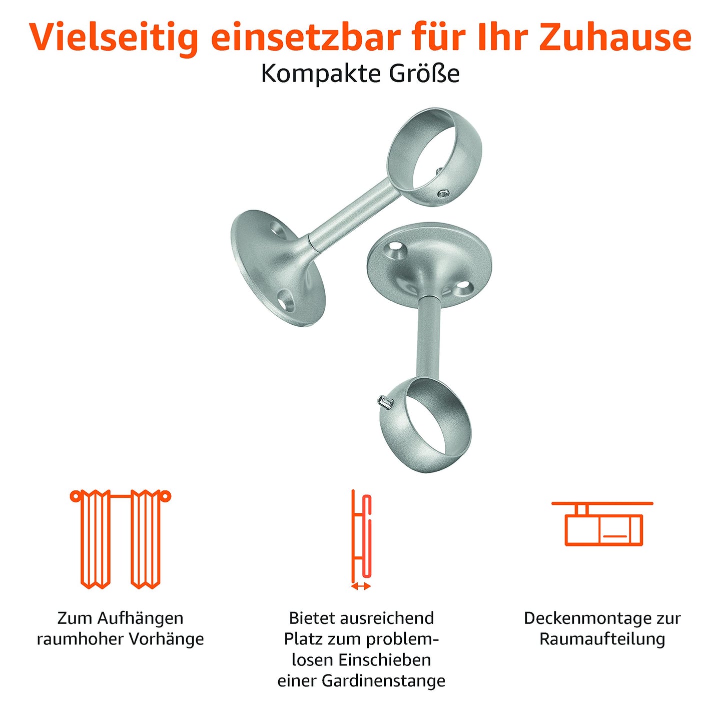Amazon Basics Verstellbare Deckenhalterung Set, 1er-Pack, Nickel