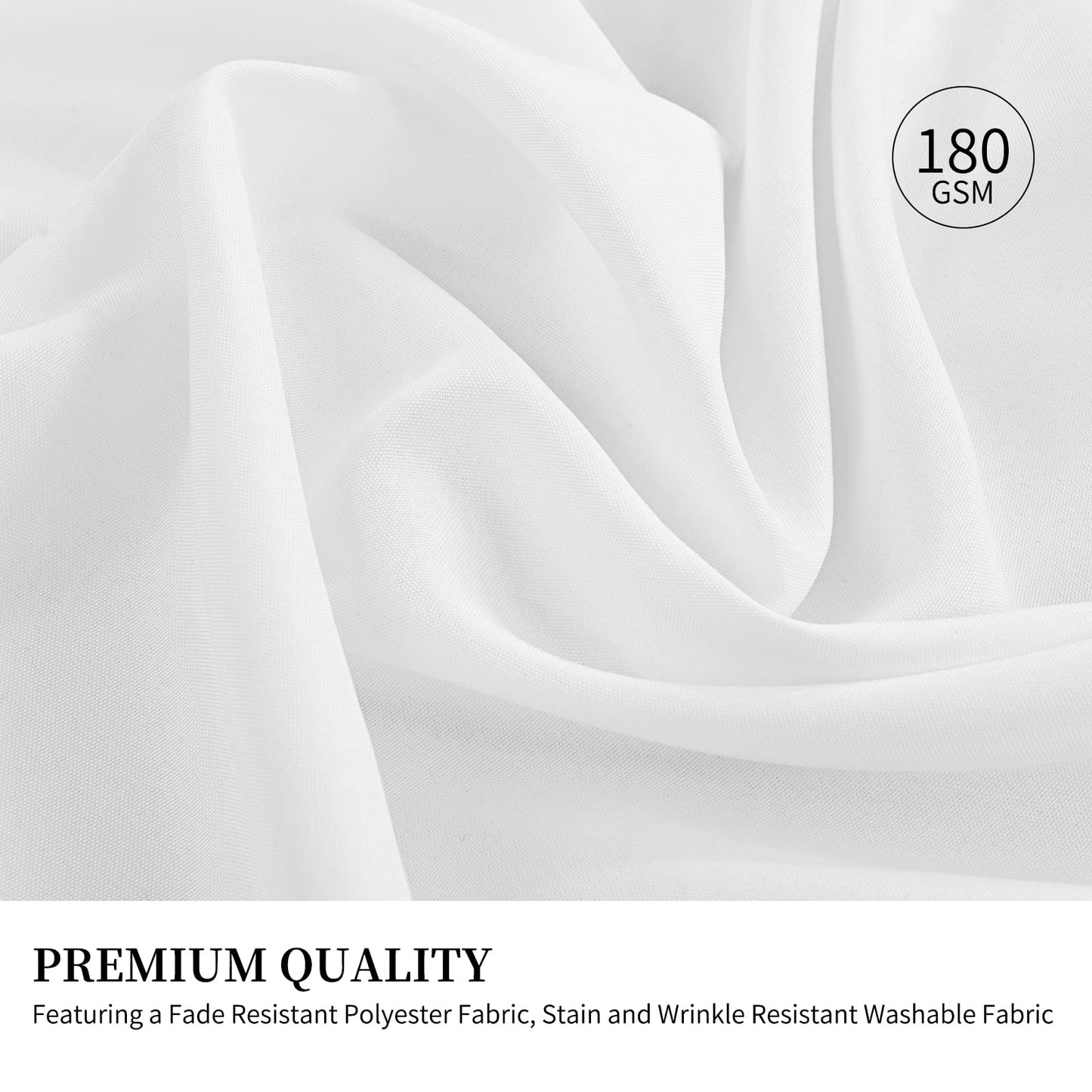 8 Stück Runde Tischdecken - 229 cm Weiß Polyester Tischdecke für Runden Tisch, Pflegeleicht Waschbare Stoff Tischdecke, Flecken und Knitterfrei Polyester Tischdecke für Hochzeits Bankett Party