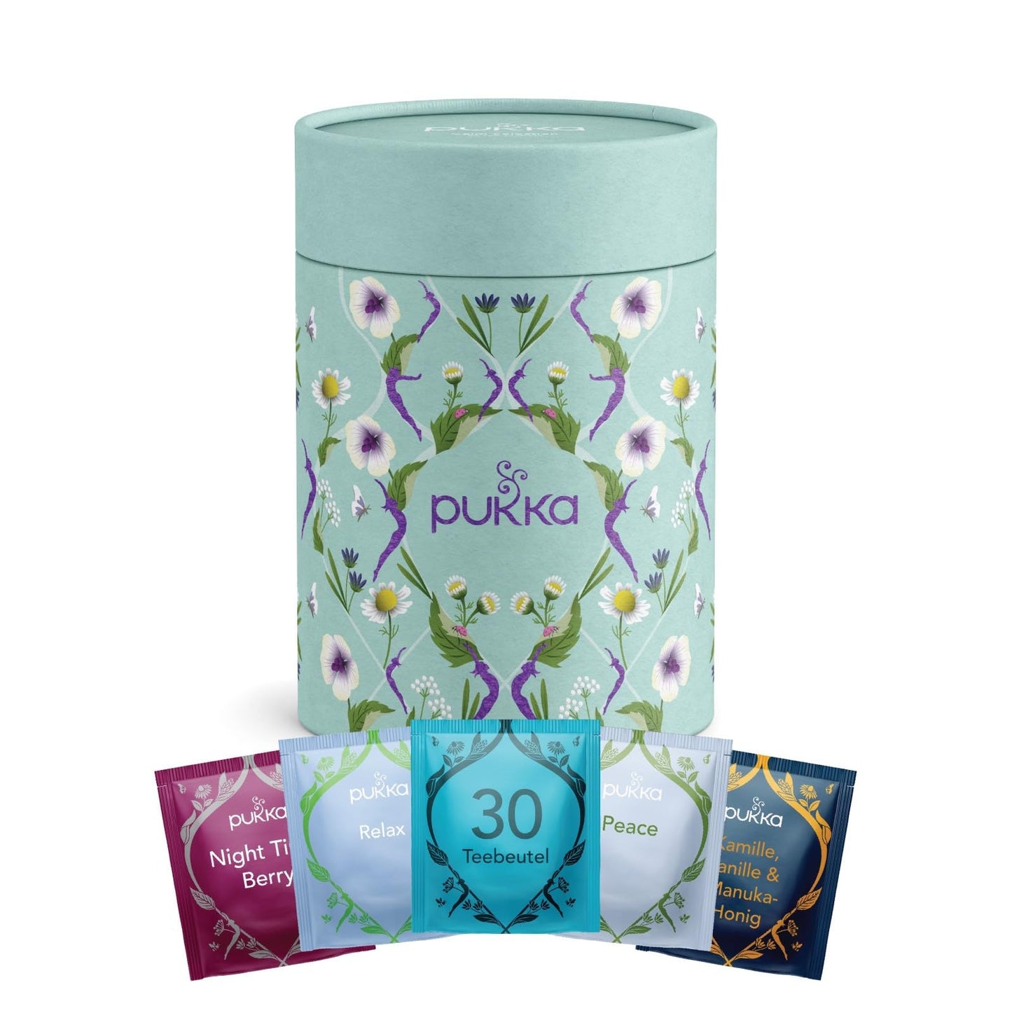 Pukka Tee Geschenkset, Bio Tee Dose "Seelenzauber", Manuka Honig, Kamille, Tee Set, Geschenkidee, 5 Varianten,30 Teebeutel