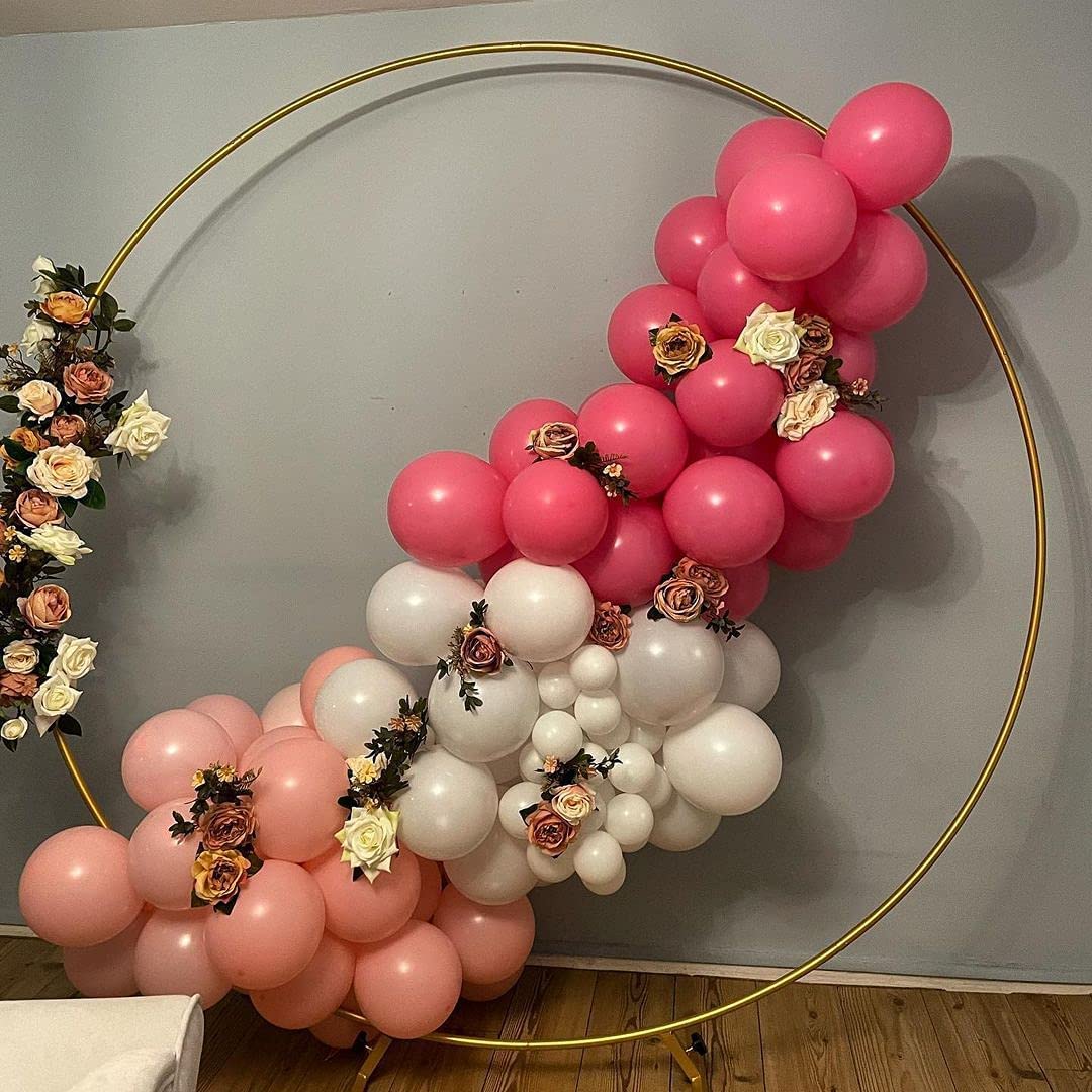 PILIN Riesiges rundes Goldmetall-Ballonbogen-Kit Abnehmbar Leicht zu tragen und wiederverwendbar Beste Dekoration for Party-Events(1.8M GOLD)