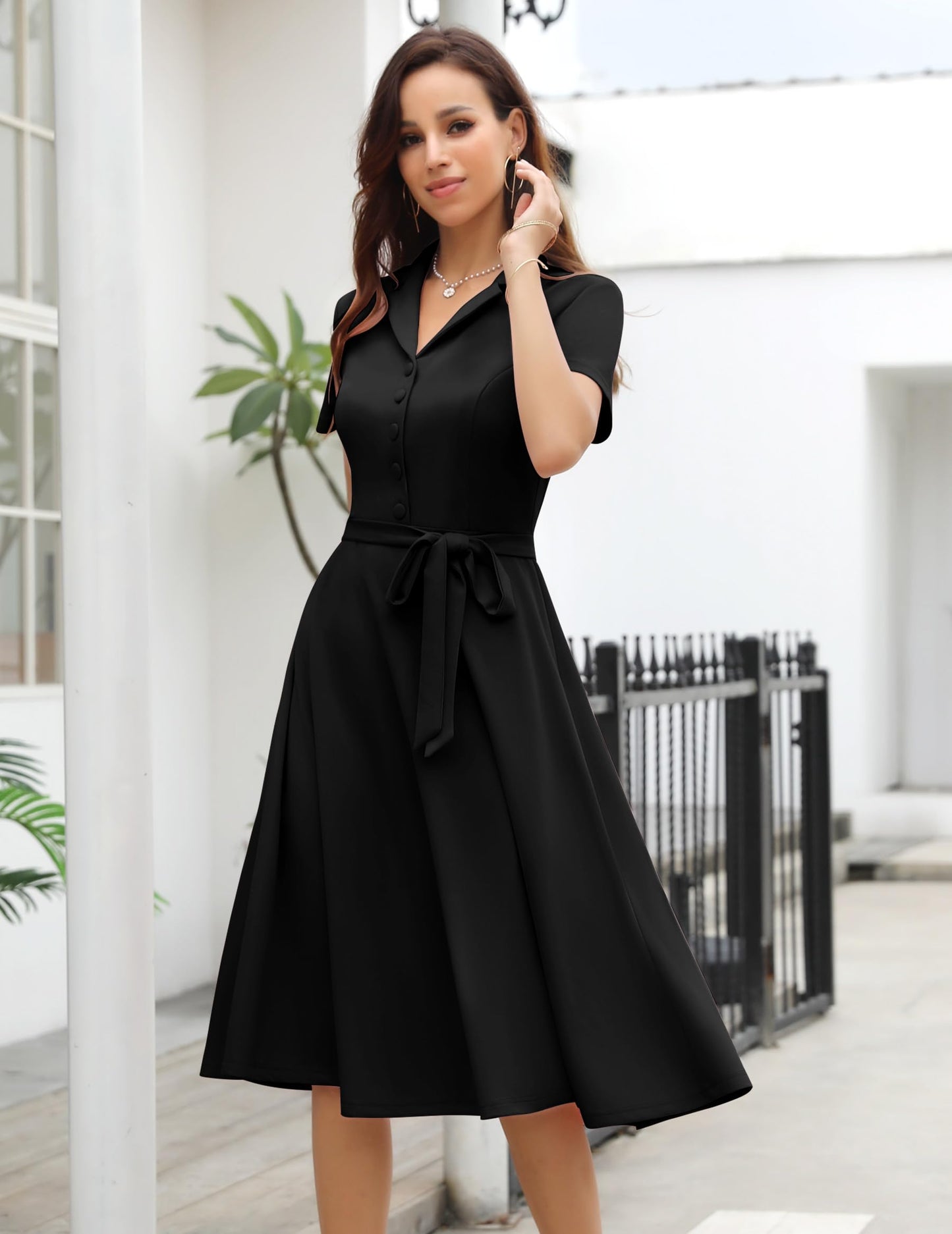 Wedtrend Petticoat Abendkleid Fasching Kleid Vintage Damen Rockabilly Kleider Damen Kleider Damen Große Größen WTP30001 Black 3XL
