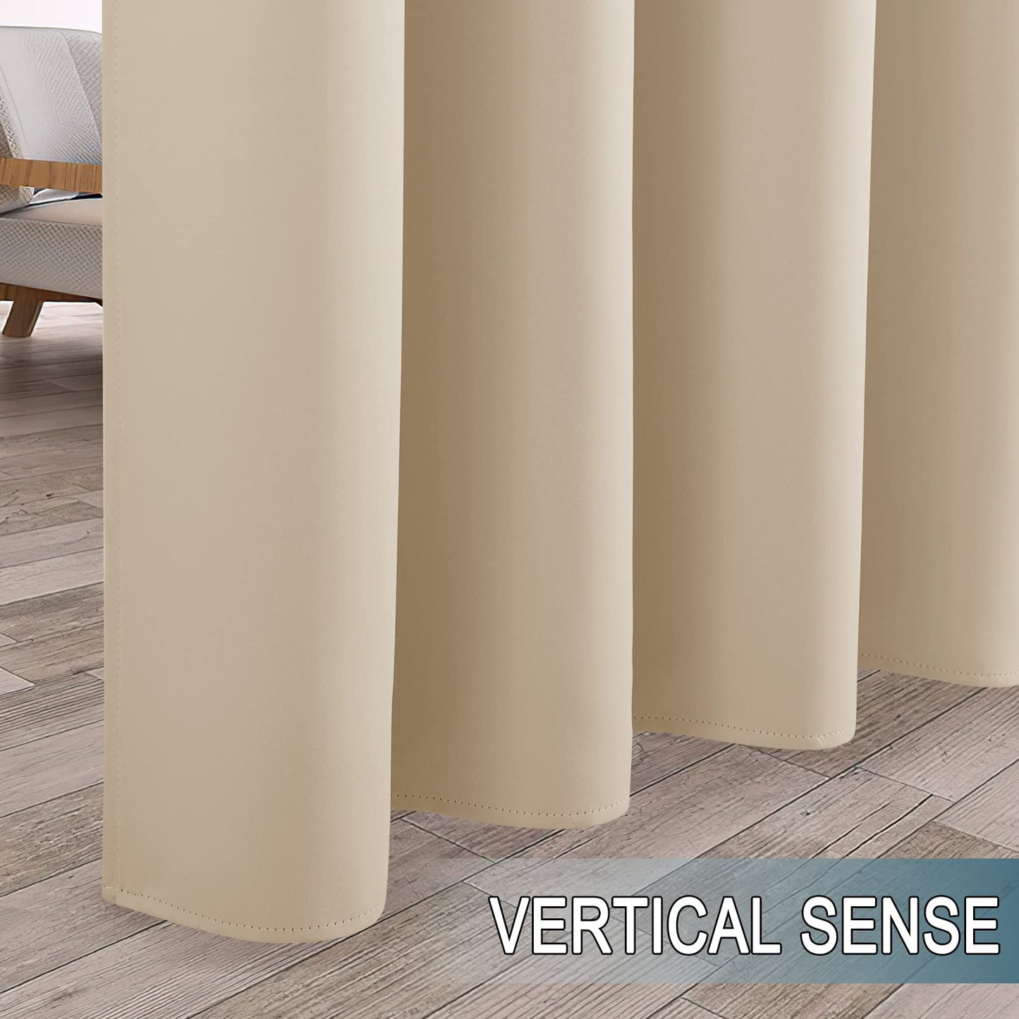 PONY DANCE Outdoor Gardinen Wetterfest 2er Set H 213 x B 132 cm Outdoor Vorhang mit Abnehmbaren Schlaufen Wasserdichte Outdoorvorhänge Sonnenschutz für Terrasse, Biscotti Beige