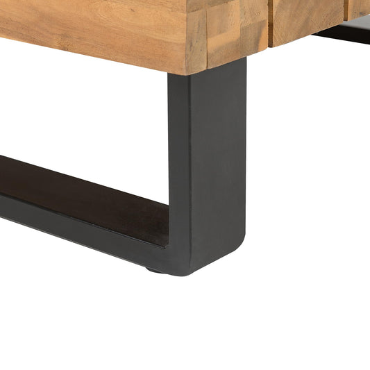 Lounge Set 5-Sitzer FSC Akazienholz hellbraun mit Auflagen grau Modern Mykonos