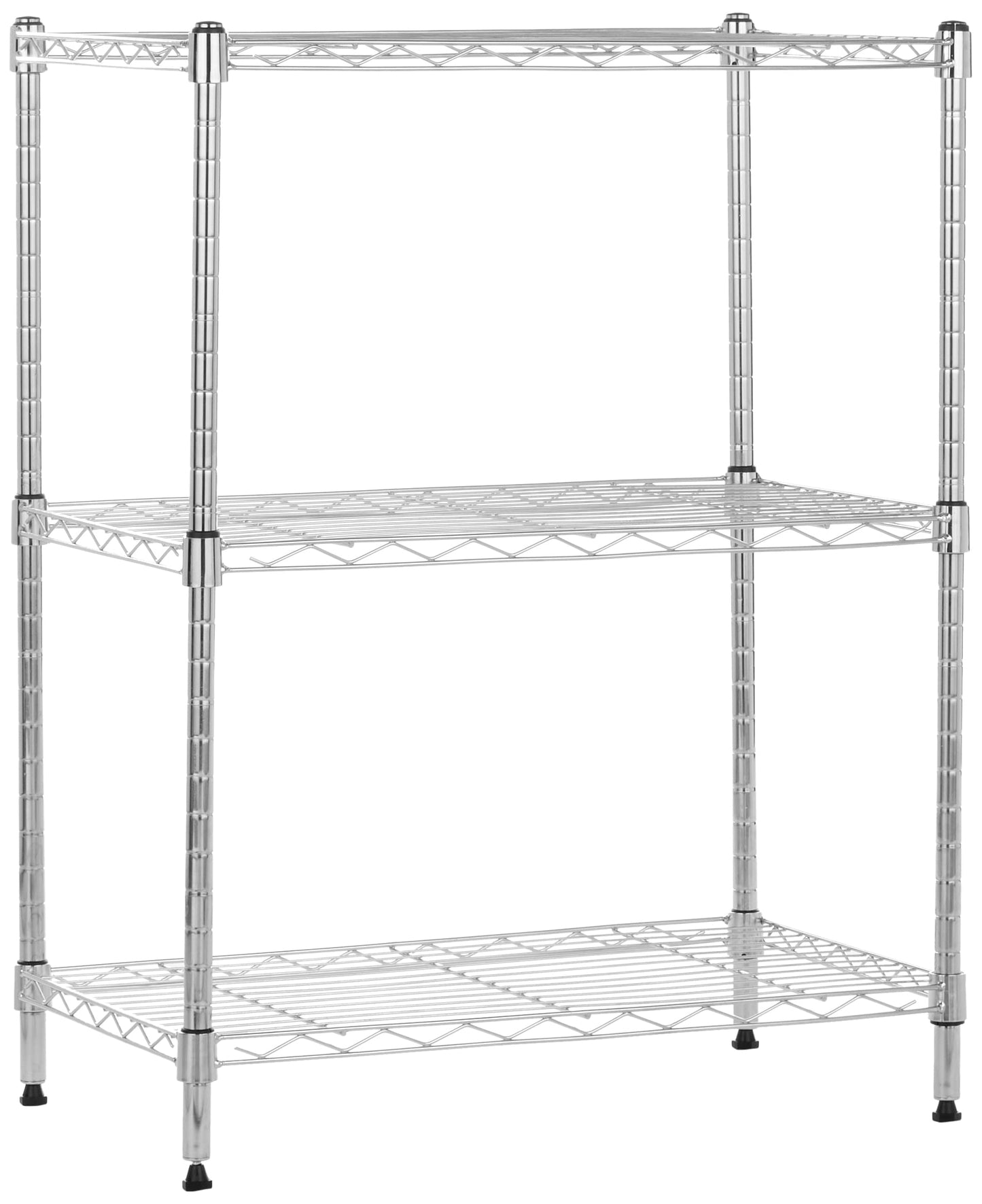 Amazon Basics Schmaler Aufbewahrungsschrank mit 3 Regalböden, höhenverstellbaren Einlegeböden und Nivellierfüßen, maximales Gewicht 340 kg, Chrom, 34 cm T x 58.9 cm B x 76.2 cm H