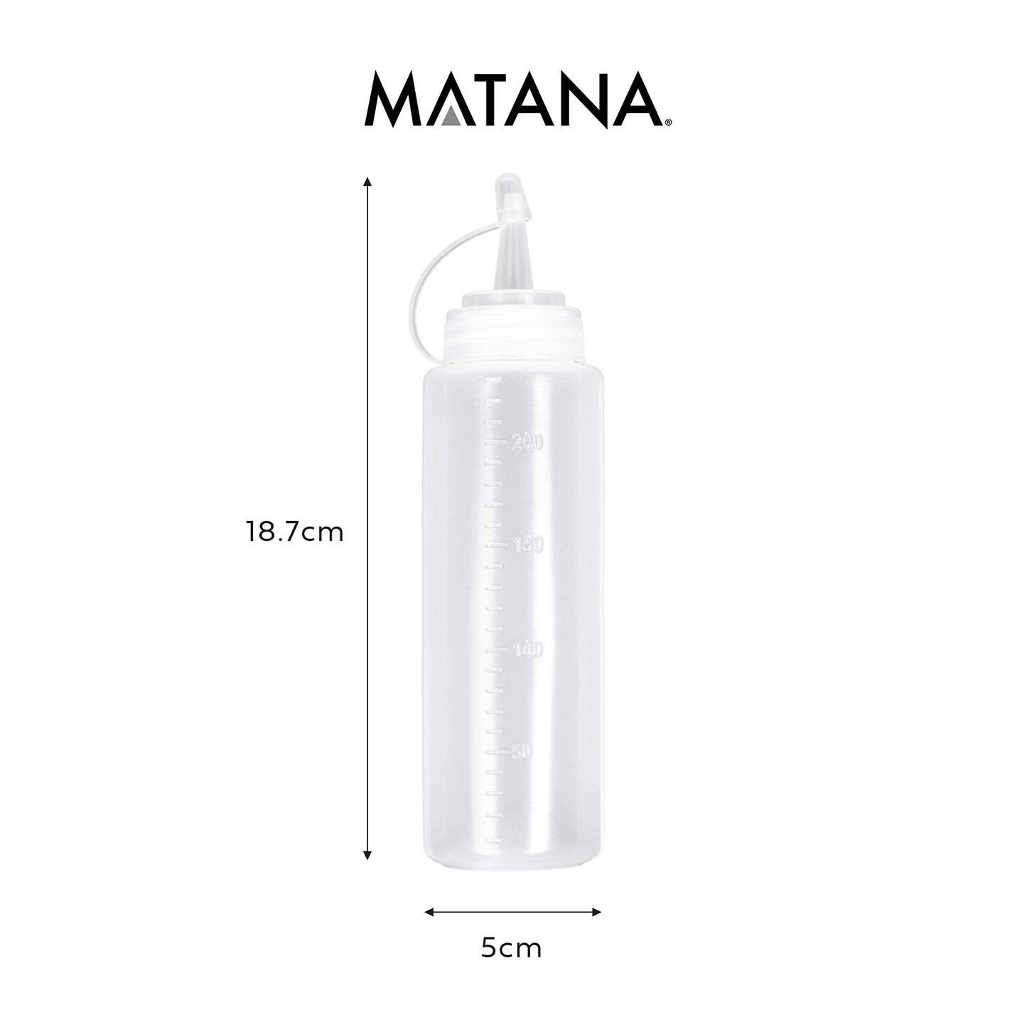 MATANA - 8 Stück Squeeze Flasche, Saucenflasche, Quetschflasche Mit Kappen, 240ml - BPA Frei